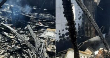 Residência de madeira com sete crianças pega fogo em Itajaí