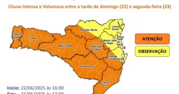 Defesa Civil de Itapema alerta para risco de chuva intensa e frio nos próximos dias